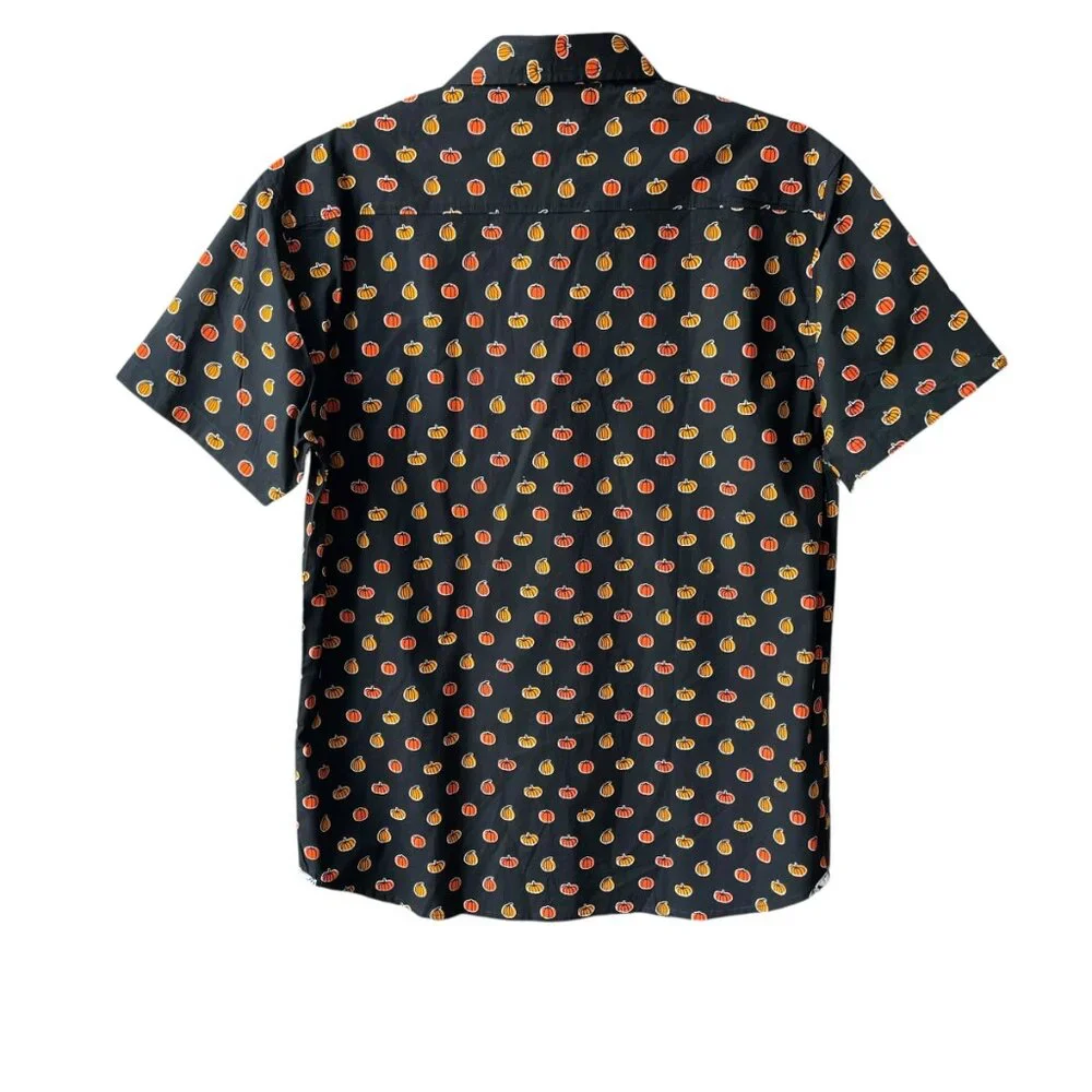 EIGHTH AVENUE Men’s Black &‎ Orange Pumpkins Button Up Shirt Size XL NWT - Picture 2 of 6